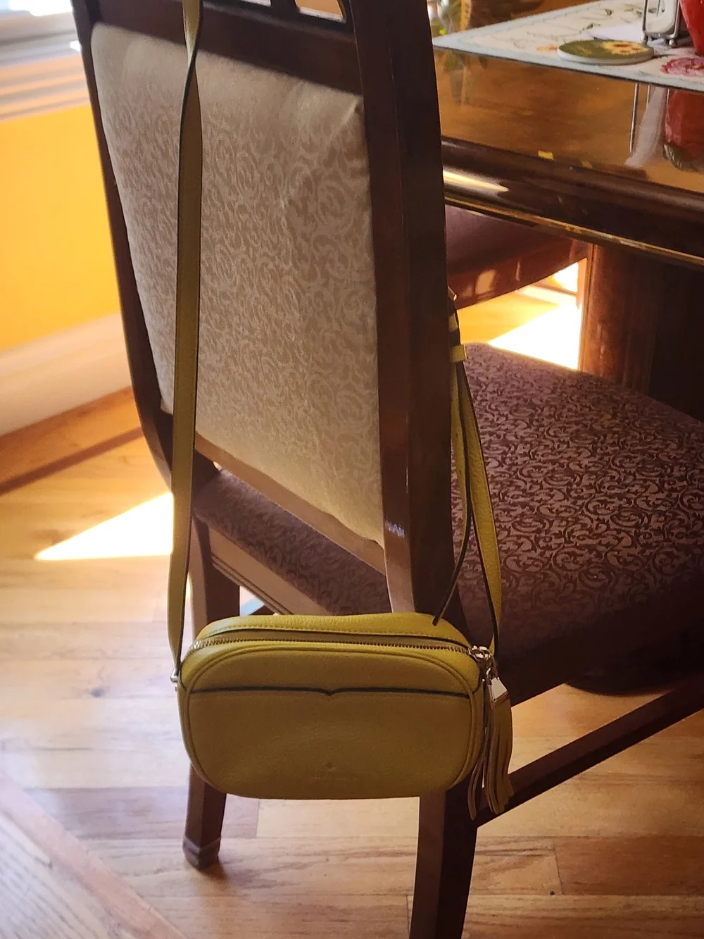 ✨️kate spade Yellow Pebbled Leather Crossbody with Tassel